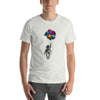Camiseta de algodón con globo de planeta flotante de astronauta
