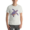 Camiseta de algodón con tortuga violeta acuarela
