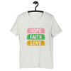 Camiseta de diseño religioso: abraza la fe, encuentra esperanza, experimenta el amor