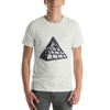 Stylish Masonic Pyramid Tee Monochrome Vector Illustration