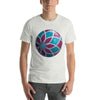 Camiseta gráfica abstracta de bola linda: Esfera vectorial brillante realista con patrón decorativo