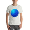 Camiseta con diseño de bola geométrica azul de ilustración vectorial
