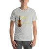 Camiseta de armonía de notas musicales y violín