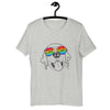 Trendy Dog in Rainbow Glasses - Hand-Drawn Line Art Illustration T-Shirt