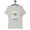 Camiseta tipográfica Expressive Pride Premium con plantilla de cotización vectorial para la paz y el amor