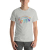 Camiseta dibujada a mano de expresión creativa Celebrando el amor y el arco iris