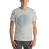 Circle Outline Global on Blue Background: Technology T-Shirt