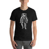 Camiseta de algodón con concepto de astronauta monocromático vintage