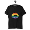 Love Yourself Lip Design: Gay Pride Flat T-Shirt