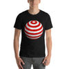 Camiseta de bola 3D de vector abstracto: diseño moderno con forma redonda y patrón de esfera global