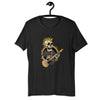 Camiseta de guitarrista de calavera punk linda de dibujos animados