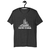 Camiseta de edificios de la ciudad de Nueva York dibujada a mano