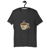 Camiseta estilo retro con emblema de dibujos animados para amantes del café
