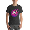 Camiseta Low Poly Geometric Wireframe: Objeto esférico vectorial 3D con puntos y líneas conectadas negras