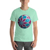 Camiseta gráfica abstracta de bola linda: Esfera vectorial brillante realista con patrón decorativo