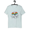 Perro de moda en gafas de arco iris - Camiseta de ilustración de arte de línea dibujada a mano