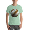 Composición abstracta de giro artístico con camiseta de esfera torcida en 3D