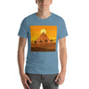 Mystical Nocturne Flat Night Landscape with Egyptian Pyramids and Caravan of Camels T-Shirt