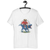 Perro Pug y dinosaurio T-Rex en un lindo y salvaje arte vectorial - Camiseta