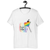 Camiseta con fondo de acuarela LGBT Pride: "Love is Love Lollipop Symbol