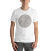 Camiseta de diseño de estructura metálica de esfera de vector abstracto