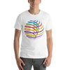 Camiseta con conjunto de iconos de globo con logo abstracto: Edición en espiral colorida