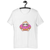 Camiseta de dibujos animados de perezoso con globo de donut