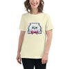 Humorístico felino divertido gato dibujos animados vector gráfico camiseta