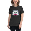 Humorístico felino divertido gato dibujos animados vector gráfico camiseta