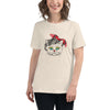 Whiskered Elegance Cute Girl Cat en Head Scarf Vector Camiseta