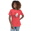 Meow on Wheels  Whimsical Flat Animal Cat on Bicycle T-Shirt