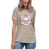 Feline Chic Children's Print T-Shirt Featuring Hand-Drawn Cat with Glasses Sketch Illustration